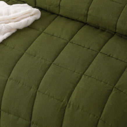Vintage Design Homewares Olive French Linen Coverlet Set King Home & Garden Kings Warehouse 