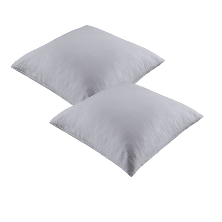 Vintage Design Homewares Pair of 100% Linen European Pillowcases Dove Grey Home & Garden Kings Warehouse 