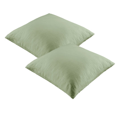 Vintage Design Homewares Pair of 100% Linen European Pillowcases Sage Home & Garden Kings Warehouse 