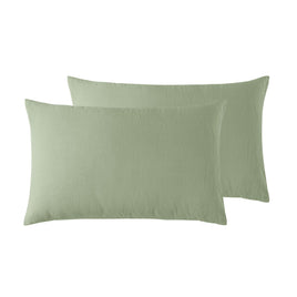Vintage Design Homewares Pair of 100% Linen Standard Pillowcases Sage Home & Garden Kings Warehouse 