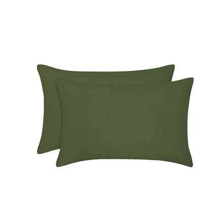 Vintage Design Homewares Pair of Olive French Linen Standard Pillowcases 48 x 73cm Home & Garden Kings Warehouse 