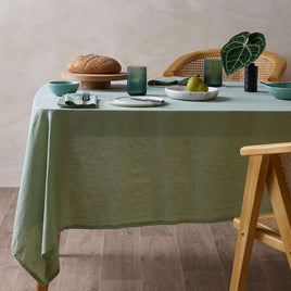 Vintage Design Homewares Sage Vintage Washed Linen Cotton Tablecloth 150x230cm Home & Garden Kings Warehouse 
