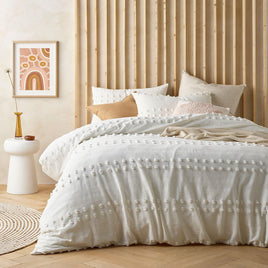 Vintage Design Homewares Sanc Sovci Natural Cotton Quilt Cover Set Queen Home & Garden Kings Warehouse 