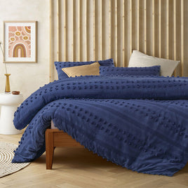Vintage Design Homewares Sans Sovci Bijou Blue Cotton Quilt Cover Set Queen Home & Garden Kings Warehouse 
