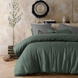 Vintage Design Homewares Sea Green 100% Hemp Quilt Cover Set Queen Home & Garden Kings Warehouse 