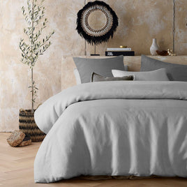Vintage Design Homewares Silver 100% Hemp Quilt Cover Set Queen Home & Garden Kings Warehouse 