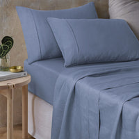 Vintage Design Homewares Sky Blue 100% Hemp Sheet Set Queen Home & Garden Kings Warehouse 