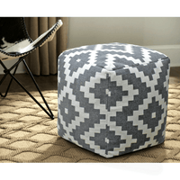 Vintage Geometric Pouf Cotton Printed Footstool Ottoman Pouffe Cover 55 cm X 45 EOFY Kings Warehouse 