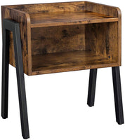 Vintage Nightstand Stackable End Table Wood Look Accent Furniture Metal Frame Furniture Kings Warehouse 