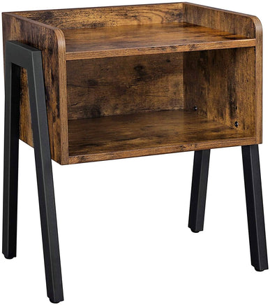 Vintage Nightstand Stackable End Table Wood Look Accent Furniture Metal Frame Furniture Kings Warehouse 
