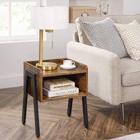 Vintage Nightstand Stackable End Table Wood Look Accent Furniture Metal Frame Furniture Kings Warehouse 