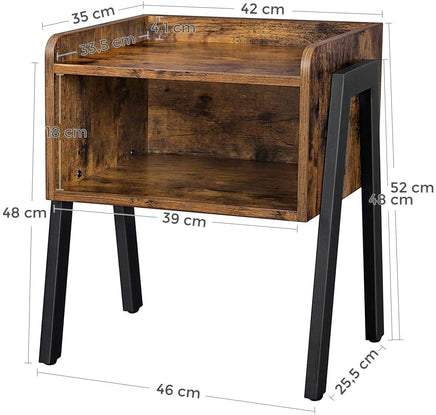 Vintage Nightstand Stackable End Table Wood Look Accent Furniture Metal Frame Furniture Kings Warehouse 