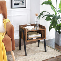 Vintage Nightstand Stackable End Table Wood Look Accent Furniture Metal Frame Furniture Kings Warehouse 