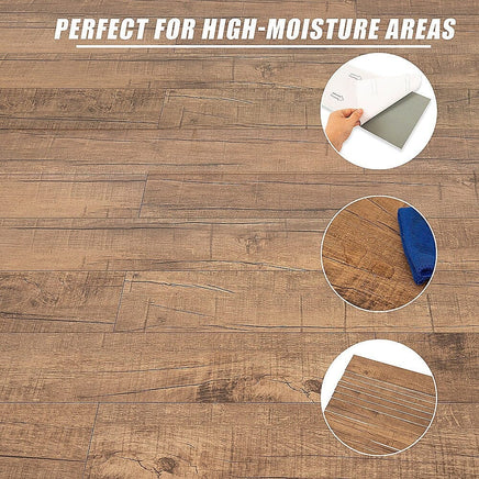 Vinyl Floor Tiles Self Adhesive Flooring Smoked Eucalyptus Wood Grain 16 Pack 2.3SQM Furniture Kings Warehouse 