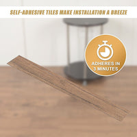 Vinyl Floor Tiles Self Adhesive Flooring Smoked Eucalyptus Wood Grain 16 Pack 2.3SQM Furniture Kings Warehouse 