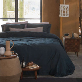 VTWonen Earth Dark Blue Quilt Cover Set Queen Home & Garden Kings Warehouse 
