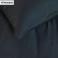 VTWonen Earth Dark Blue Quilt Cover Set Queen Home & Garden Kings Warehouse 