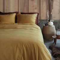 VTWonen Natural Stone Fraying Yellow Quilt Cover Set Queen Home & Garden Kings Warehouse 
