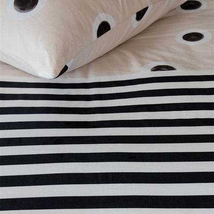 VTWonen Stripe and Eye Natural Cotton Quilt Cover Set Queen Home & Garden Kings Warehouse 