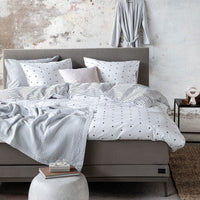 VTWonen Striped Hearts Black & White Cotton Quilt Cover Set Queen Home & Garden Kings Warehouse 