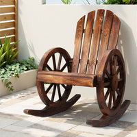 Wagon Wheels Rocking Chair - Brown Furniture Kings Warehouse 