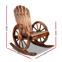 Wagon Wheels Rocking Chair - Brown Furniture Kings Warehouse 