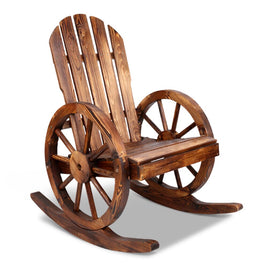 Wagon Wheels Rocking Chair - Brown Furniture Kings Warehouse 