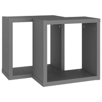 Wall Cube Shelves 2 pcs Grey 30x15x30 cm Kings Warehouse 
