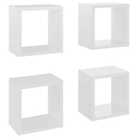 Wall Cube Shelves 4 pcs High Gloss White 22x15x22 cm Kings Warehouse 