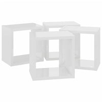 Wall Cube Shelves 4 pcs High Gloss White 22x15x22 cm Kings Warehouse 