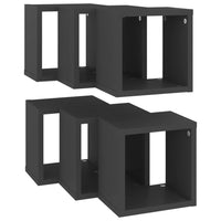 Wall Cube Shelves 6 pcs Grey 22x15x22 cm Kings Warehouse 