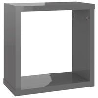 Wall Cube Shelves 6 pcs High Gloss Grey 30x15x30 cm Kings Warehouse 