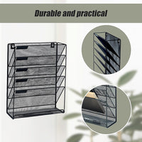 Wall Mount 6 Pocket Hanging File Sorter Organizer Folder Holder Rack Storage Furniture Kings Warehouse 