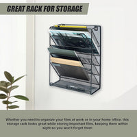 Wall Mount 6 Pocket Hanging File Sorter Organizer Folder Holder Rack Storage Furniture Kings Warehouse 