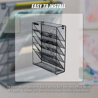 Wall Mount 6 Pocket Hanging File Sorter Organizer Folder Holder Rack Storage Home & Garden Kings Warehouse 