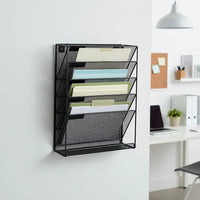 Wall Mount 6 Pocket Hanging File Sorter Organizer Folder Holder Rack Storage Home & Garden Kings Warehouse 