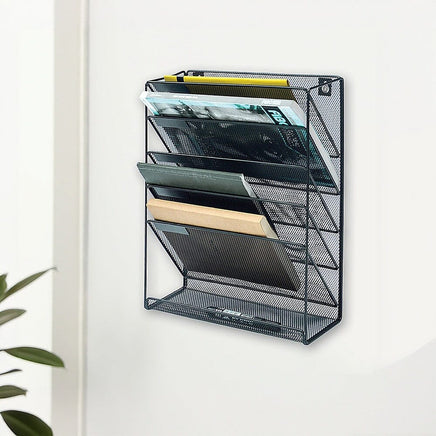 Wall Mount 6 Pocket Hanging File Sorter Organizer Folder Holder Rack Storage Home & Garden Kings Warehouse 