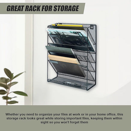 Wall Mount 6 Pocket Hanging File Sorter Organizer Folder Holder Rack Storage Home & Garden Kings Warehouse 