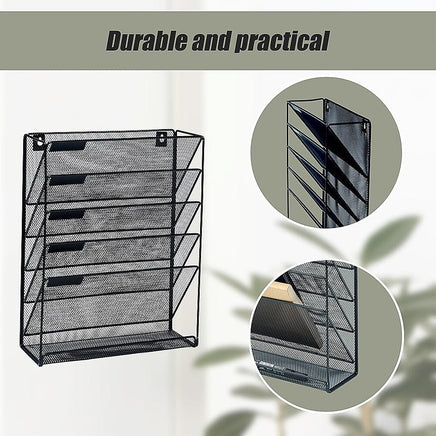 Wall Mount 6 Pocket Hanging File Sorter Organizer Folder Holder Rack Storage Home & Garden Kings Warehouse 