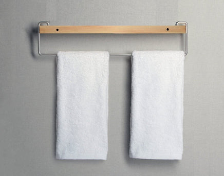 Wall Mount Solid Wood Shelf with Towel Rack Bar Holder Bathroom Organizer Hanger Kings Warehouse 