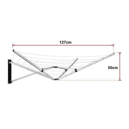 Wall Mounted 5 Arm 26m Clothes Airer Folding Concertina Cloth Dryer Washing Line Home & Garden Kings Warehouse 