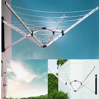 Wall Mounted 5 Arm 26m Clothes Airer Folding Concertina Cloth Dryer Washing Line Kings Warehouse 