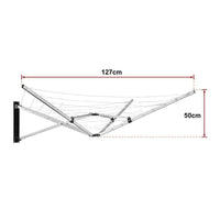 Wall Mounted 5 Arm 26m Clothes Airer Folding Concertina Cloth Dryer Washing Line Kings Warehouse 