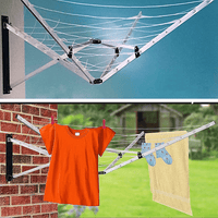 Wall Mounted 5 Arm 26m Clothes Airer Folding Concertina Cloth Dryer Washing Line Kings Warehouse 