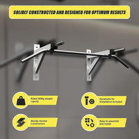 Wall Mounted Chin Up Pull Up Bar – Heavy Duty Home Gym Strength Training Sports & Fitness Kings Warehouse 