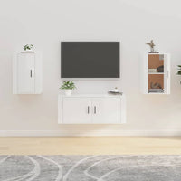 Wall Mounted TV Cabinets 2 pcs High Gloss White 40x34.5x60 cm Kings Warehouse 