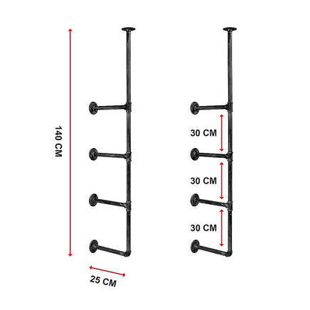 Wall Shelves Display Bookshelf Industrial DIY Pipe Shelf Rustic Brackets Furniture Kings Warehouse 