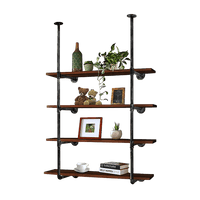 Wall Shelves Display Bookshelf Industrial DIY Pipe Shelf Rustic Brackets Furniture Kings Warehouse 