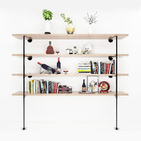 Wall Shelves Display Bookshelf Industrial DIY Pipe Shelf Rustic Brackets Furniture Kings Warehouse 
