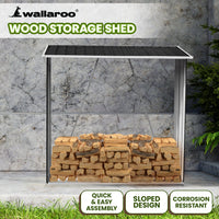 Wallaroo Wood Storage Shed Galvanized Steel - Black Kings Warehouse 